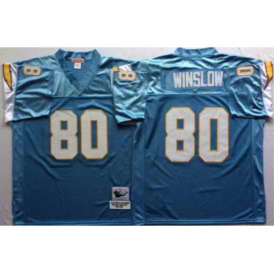 Mitchell And Ness 1994 Chargers #80 Kellen Winslow Blue Throwback Stitched NFL Jersey